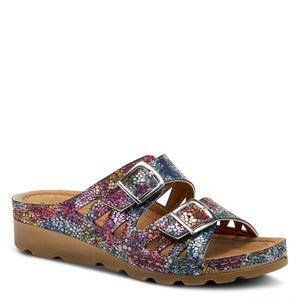 Spring Step Shoes Flexus Delphis Women's Slide Sandals NAVY MULTI